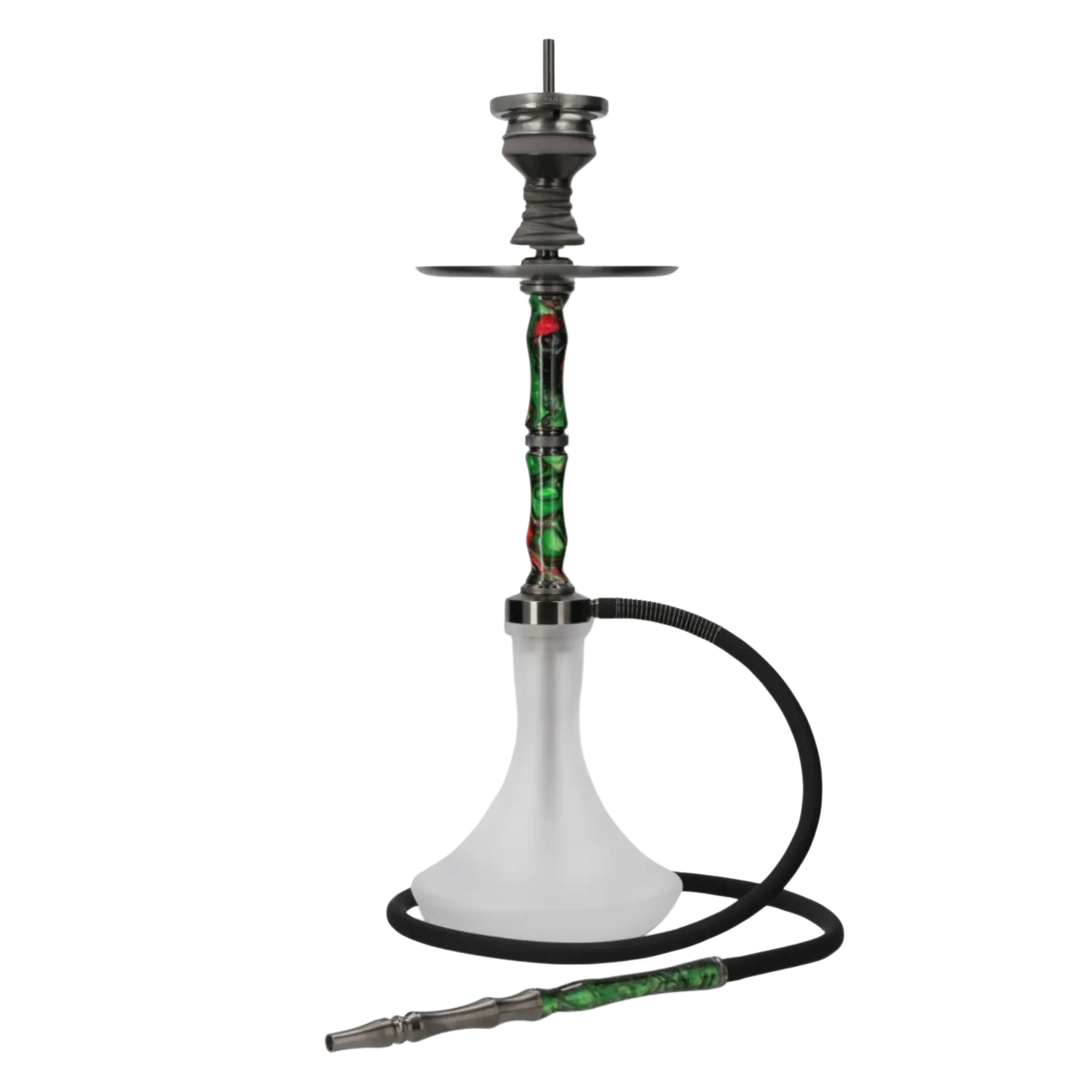 INVI Recursion Frosted Edelstahl Gun Metal Grün-Rot Shisha