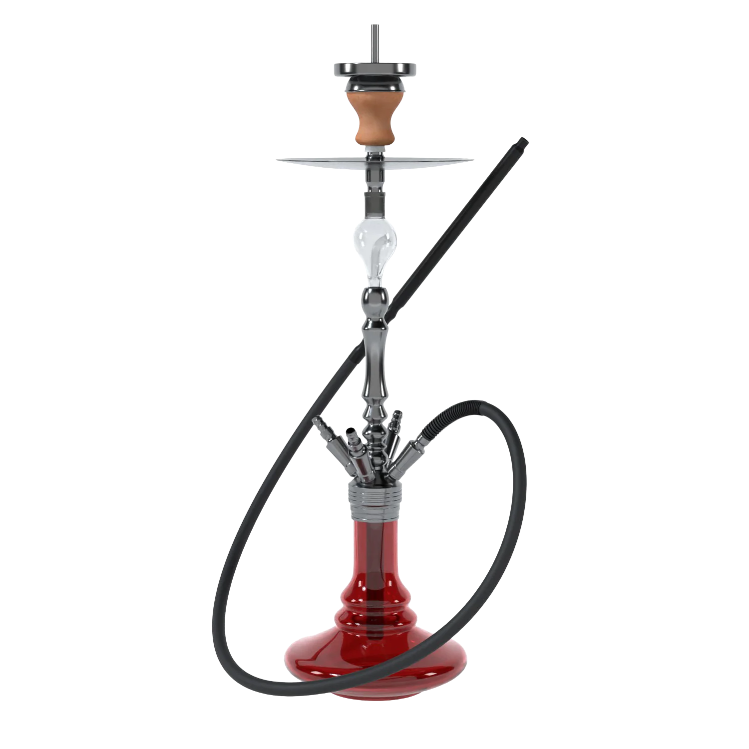 INVI Tesseract Edelstahl Gun Metal Rot Shisha