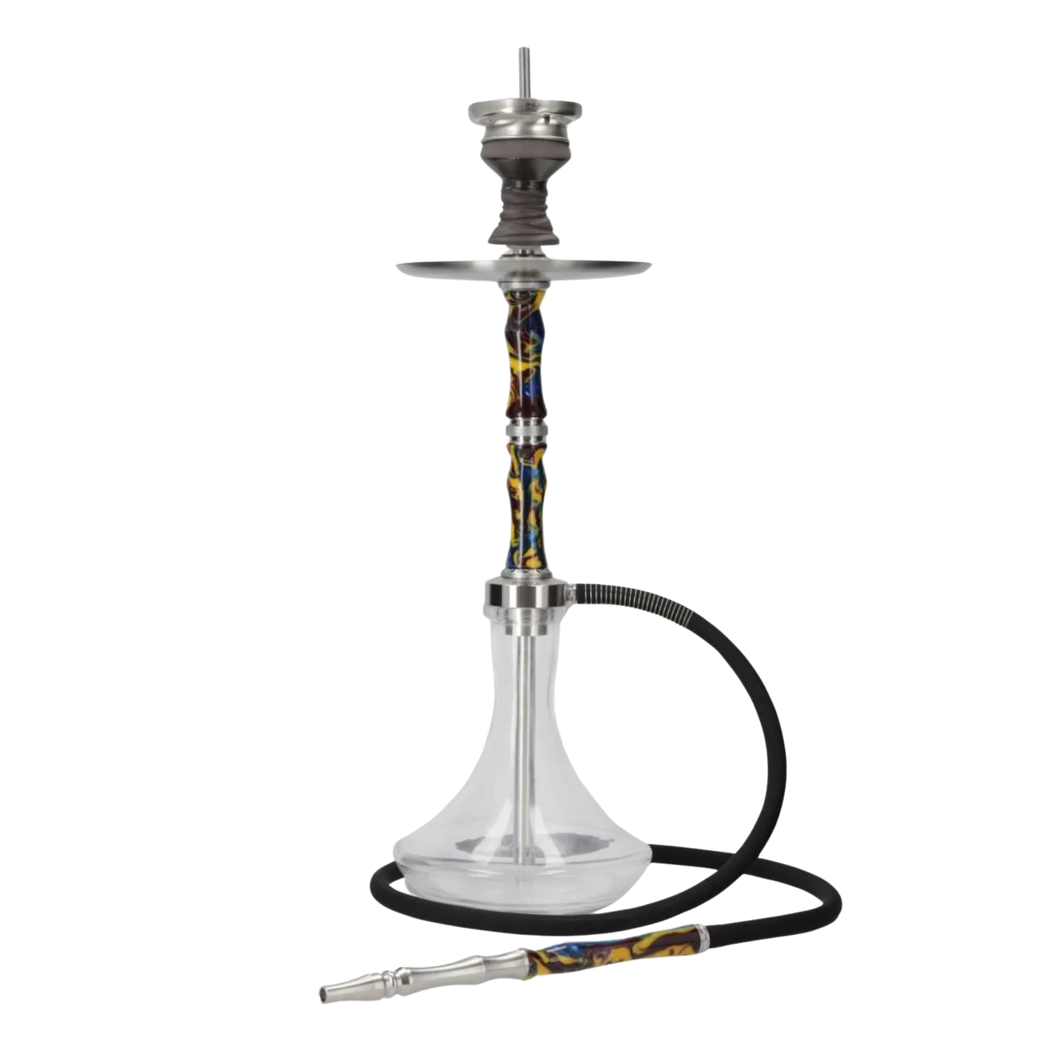 INVI Recursion Clear Edelstahl Gun Metal Blau-Gelb-Lila Shisha