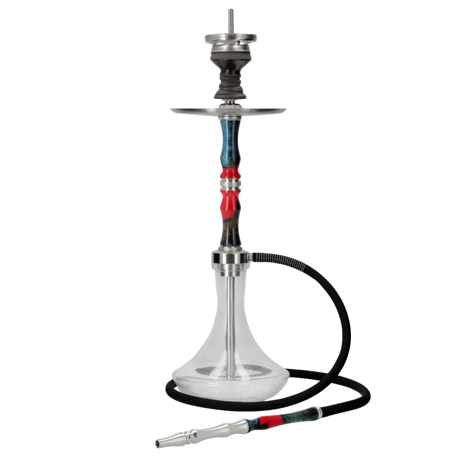 INVI Recursion Clear Edelstahl Rot-Türkis Shisha