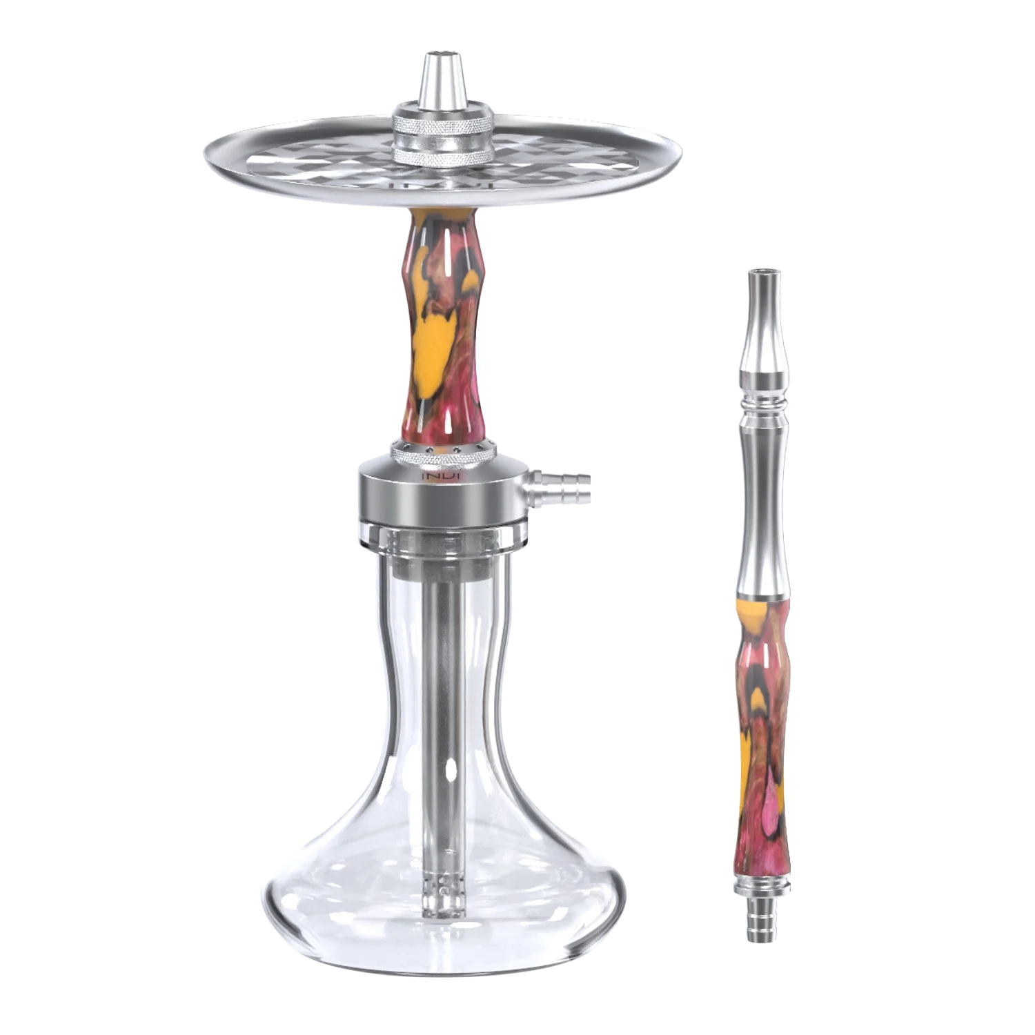 INVI Vertex Edelstahl Wood Edition Orange-Pink Shisha