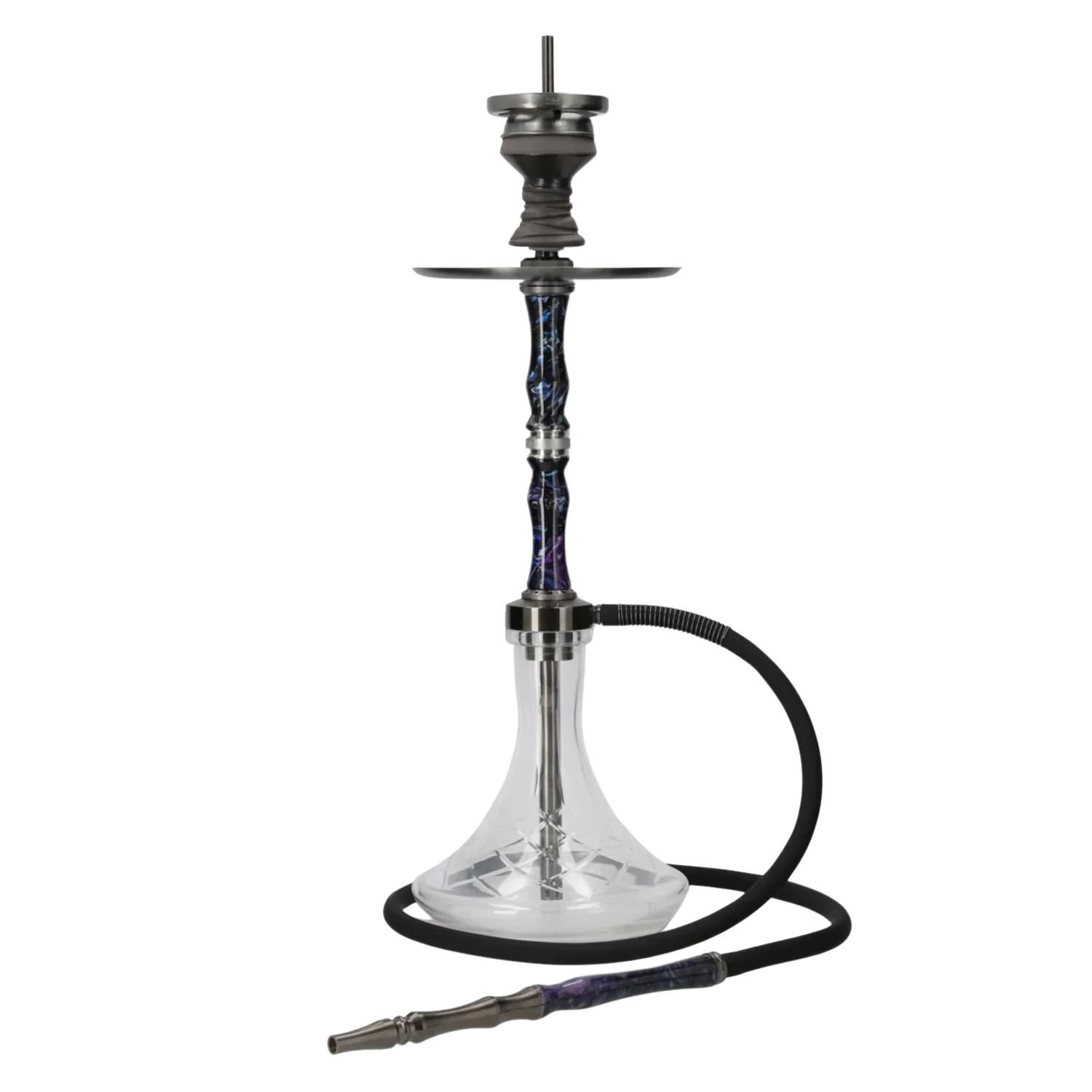 INVI Recursion Handcut Edelstahl Gun Metal Schwarz-Blau-Lila Shisha