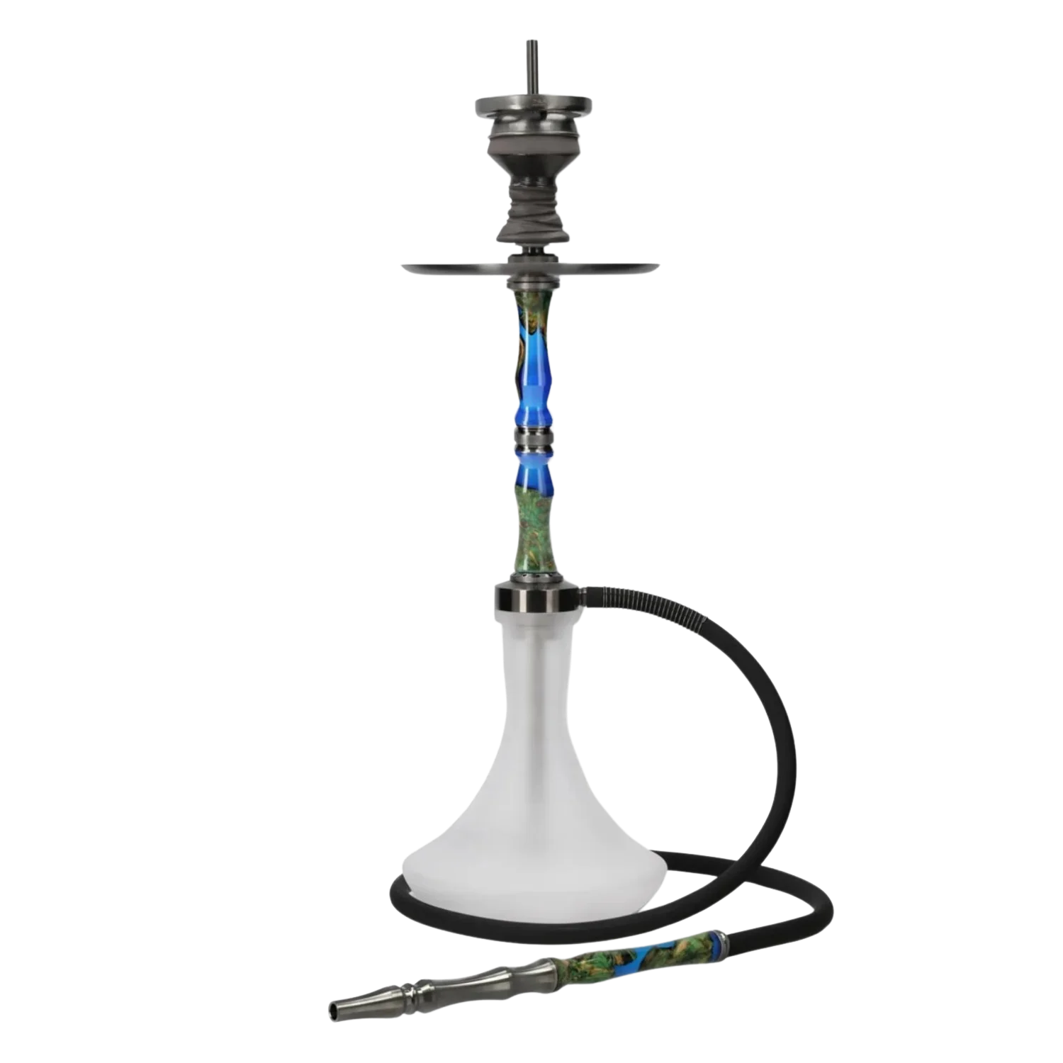 INVI Recursion Frosted Edelstahl Gun Metal Blau-Grün Shisha