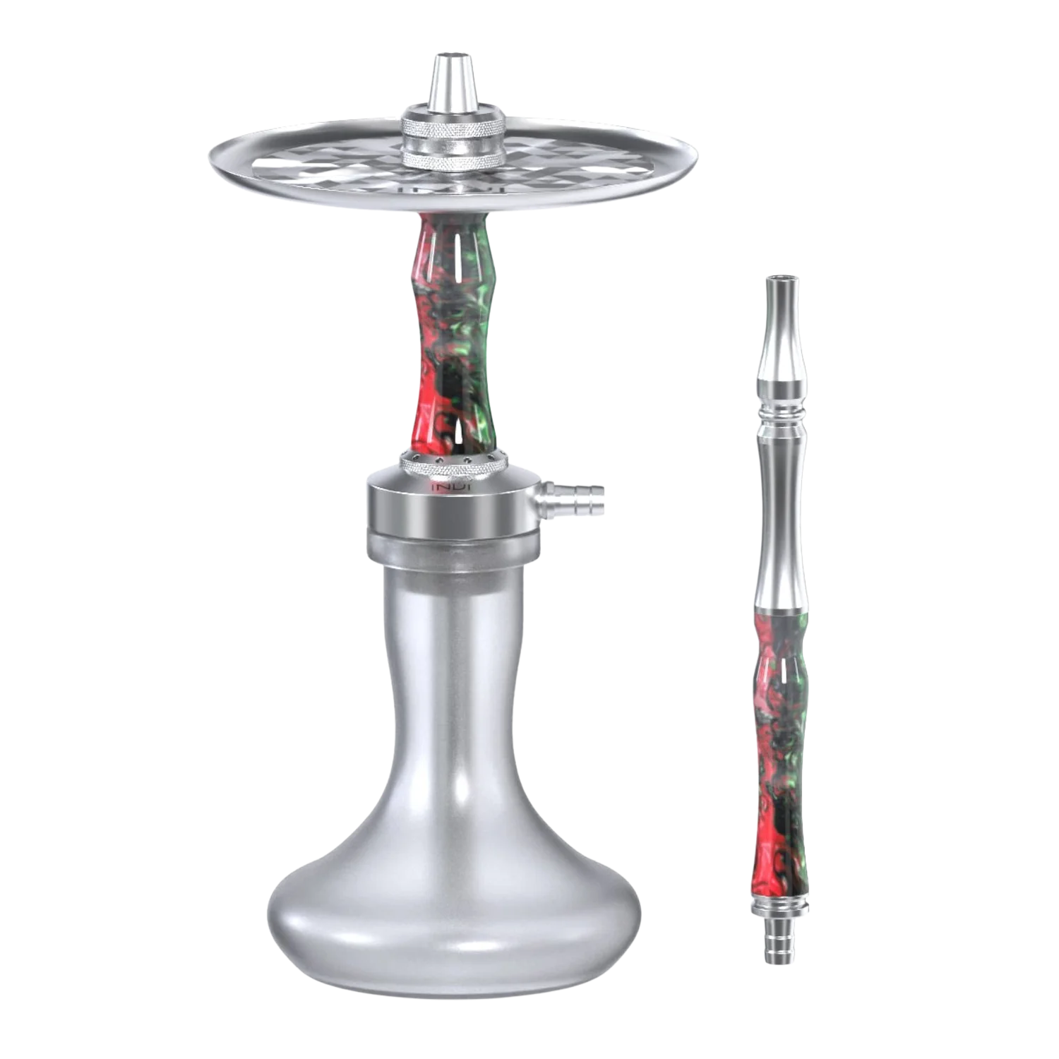 INVI Vertex Frosted Edelstahl Grün-Rot Shisha