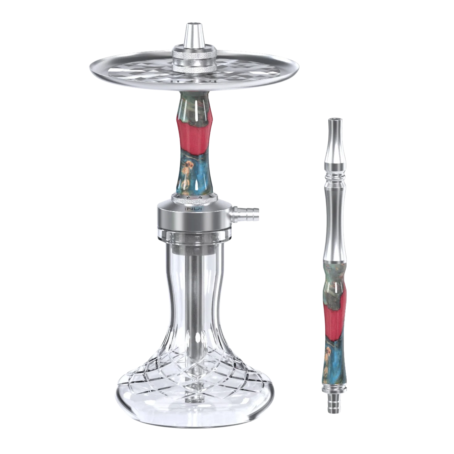 INVI Vertex Handcut Edelstahl Wood Edition Orange-Pink Shisha