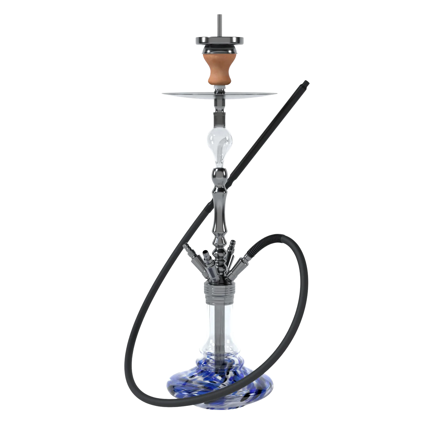 INVI Tesseract Edelstahl Gun Metal Blue Ice Shisha