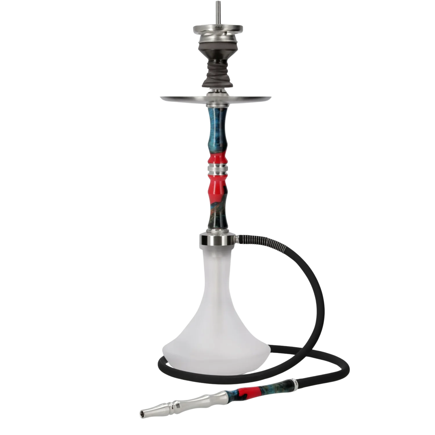 INVI Recursion Frosted Edelstahl Rot-Türkis Shisha