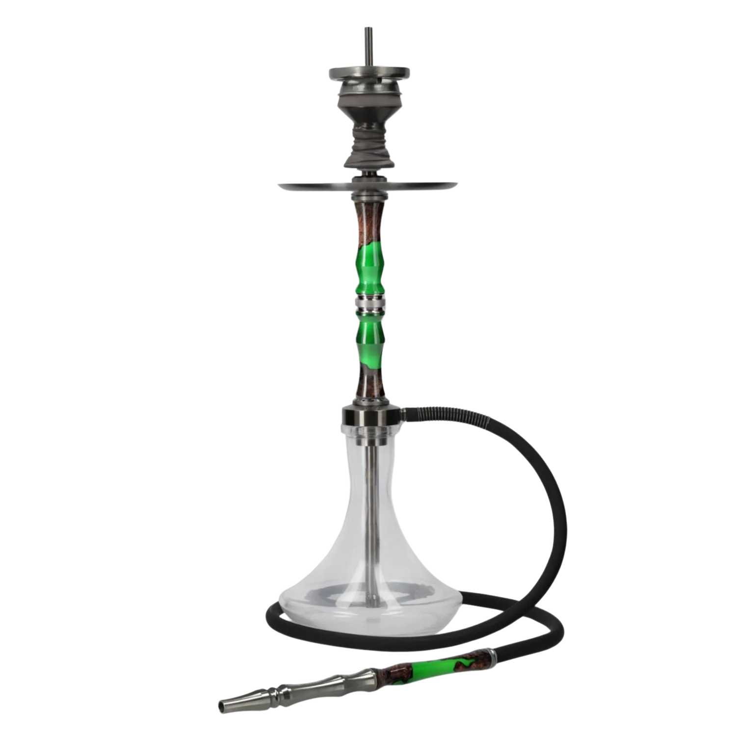 INVI Recursion Clear Edelstahl Gun Metal Schwarz-Grau Shisha