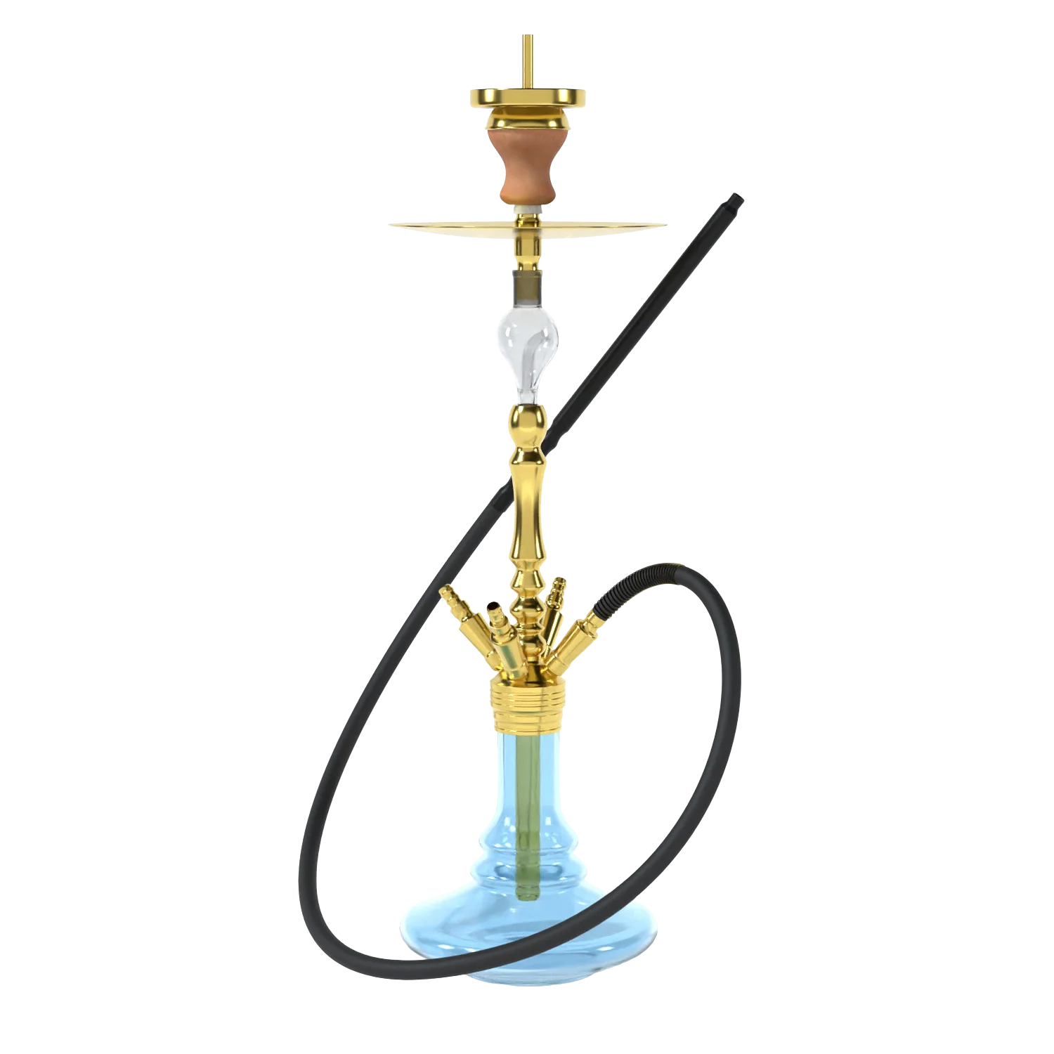INVI Tesseract Edelstahl Gold Blau Shisha