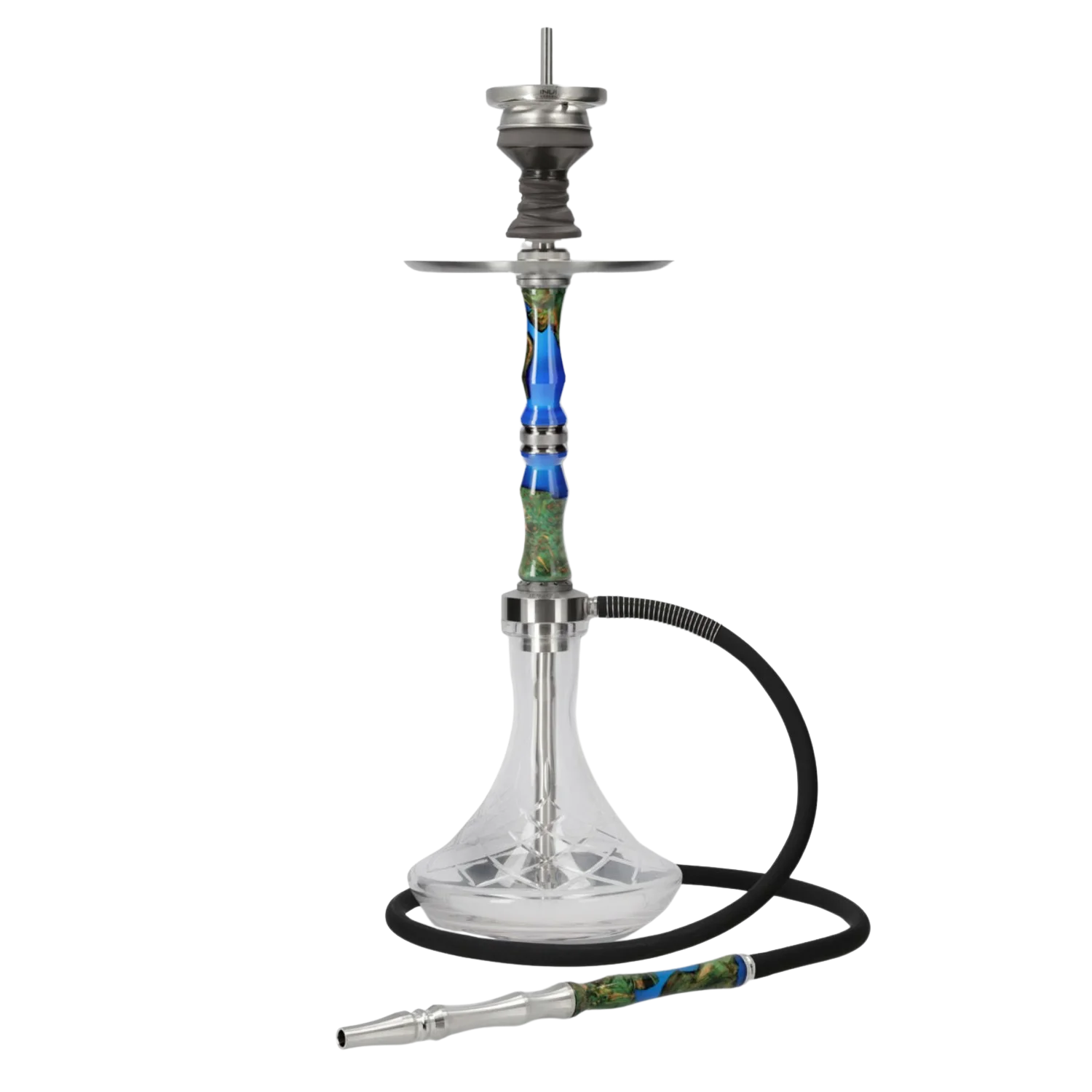 INVI Recursion Handcut Edelstahl Blau-Grün Shisha