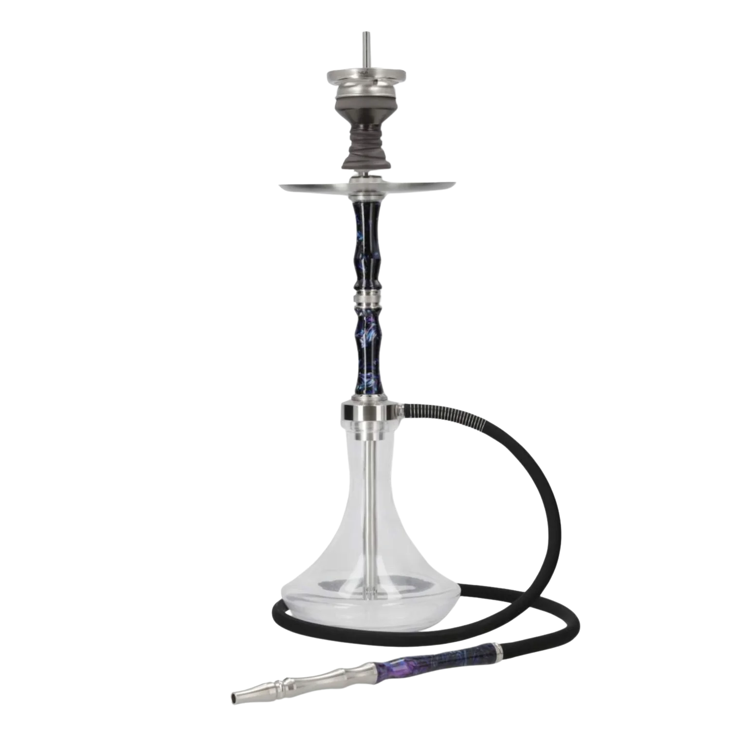INVI Recursion Clear Edelstahl Schwarz-Blau-Lila Shisha
