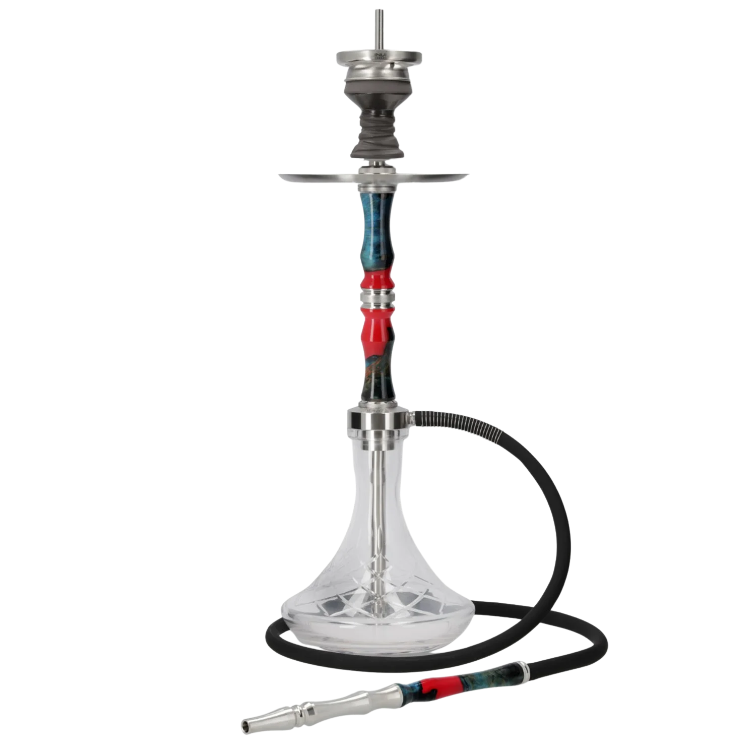 INVI Recursion Handcut Edelstahl Rot-Türkis Shisha