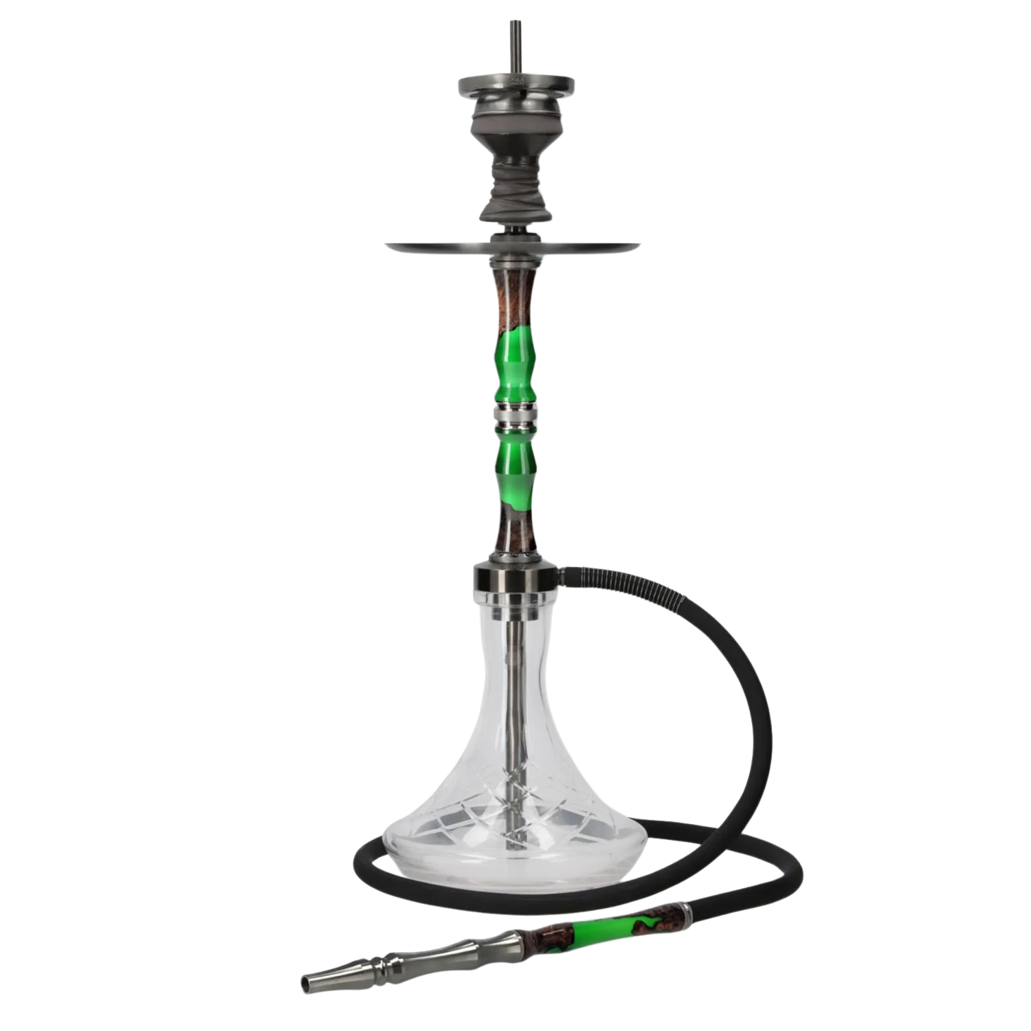 INVI Recursion Handcut Edelstahl Gun Metal Schwarz-Grau Shisha
