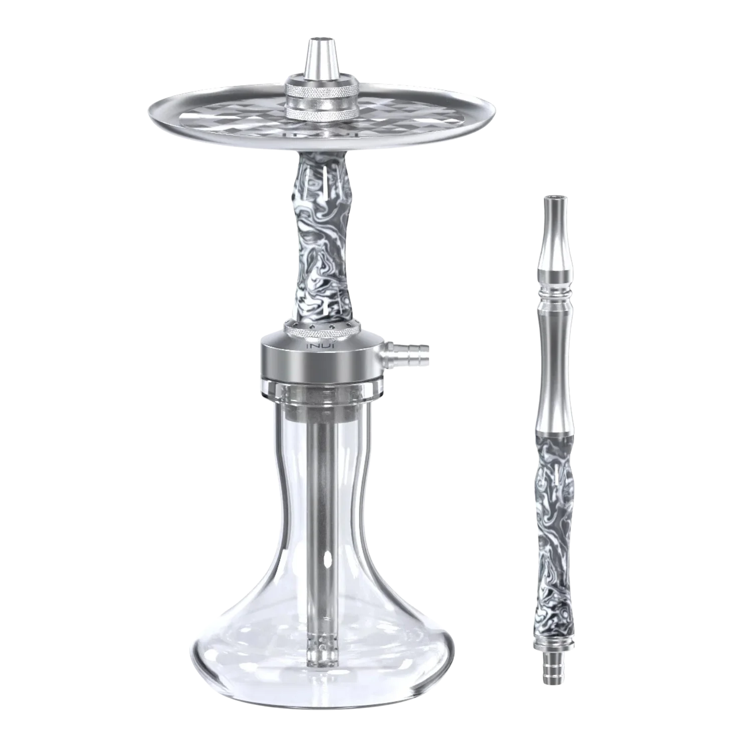 INVI Vertex Edelstahl Schwarz-Weiss Shisha